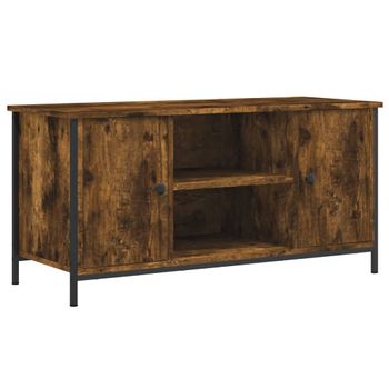 Mueble Para Tv Madera Contrachapada Roble Ahumado 100x40x50 Cm