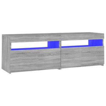 Mueble De Tv Con Luces Led Gris Sonoma 120x35x40 Cm