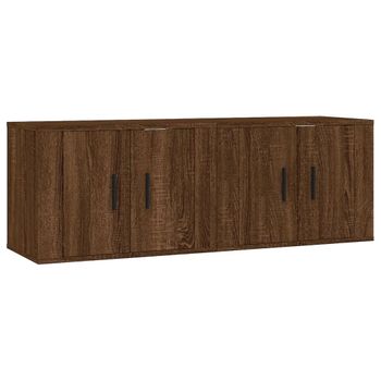 Muebles Para Tv De Pared 2 Unidades Roble Marrón 57x34,5x40 Cm