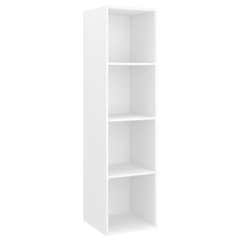 Mueble Tv De Pared Con Madera Contrachapada Blanco 37x37x142,5 Cm