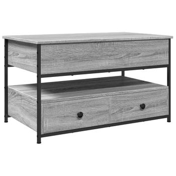 Mesa De Centro Madera Ingeniería Gris Sonoma 85x50x50 Cm