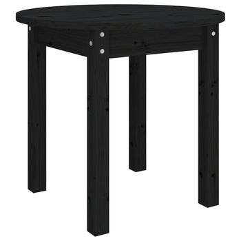 Mesa De Centro Madera Maciza De Pino Negro Ø 45x40 Cm