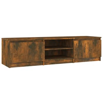 Mueble Para Tv Madera Contrachapada Roble Ahumado 140x40x35,5cm