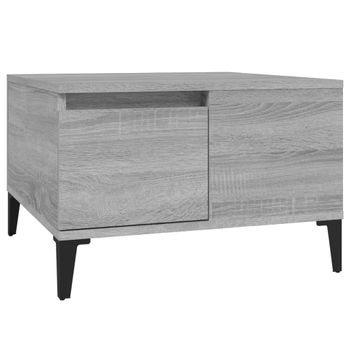 Mesa De Centro Madera Contrachapada Gris Sonoma 55x55x36,5 Cm