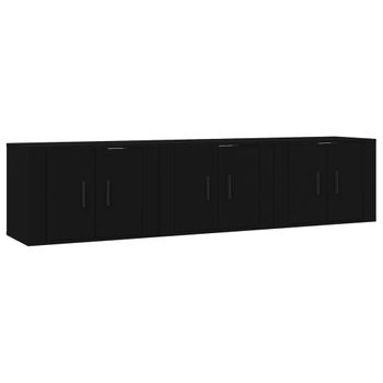 Muebles Para Tv De Pared 3 Unidades Negro 57x34,5x40 Cm