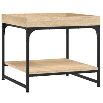 Mesa De Centro Madera Ingeniería Roble Sonoma 49,5x49,5x45 Cm