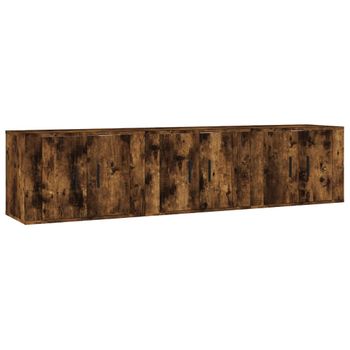 Muebles Para Tv De Pared 3 Unidades Roble Ahumado 57x34,5x40 Cm