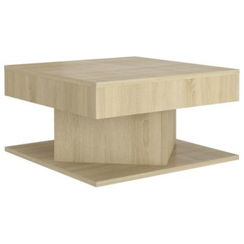 Mesa De Centro Madera Contrachapada Roble Sonoma 57x57x30 Cm