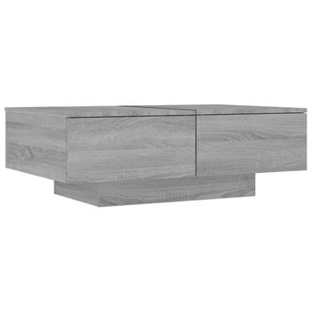 Mesa De Centro Madera Contrachapada Gris Sonoma 90x60x31 Cm