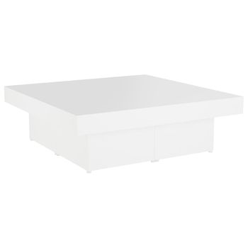 Mesa De Centro Madera Contrachapada Blanco 90x90x28 Cm