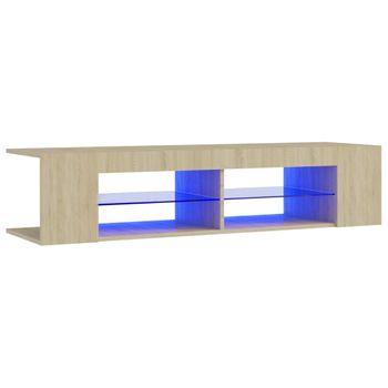 Mueble De Tv Con Luces Led Roble Sonoma 135x39x30 Cm