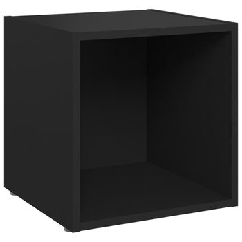 Mueble Para Tv Madera Contrachapada Negro 37x35x37 Cm