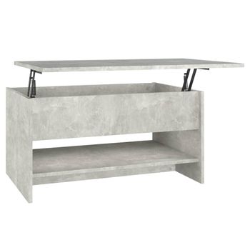 Mesa De Centro Madera Contrachapada Gris Hormigón 80x50x40 Cm