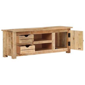 Mueble Para Tv De Madera Maciza De Mango Rugosa 110x30x40 Cm