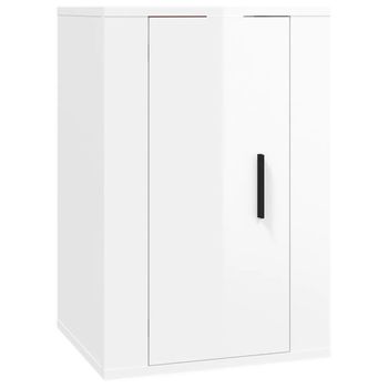 Mueble Para Tv De Pared Blanco Brillante 40x34,5x60 Cm