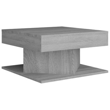 Mesa De Centro Madera Contrachapada Gris Sonoma 57x57x30 Cm