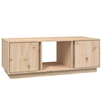 Mesa De Centro De Madera Maciza De Pino 110x50x40 Cm