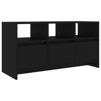 Mueble Para Tv Madera Contrachapada Negro 102x37,5x52,5 Cm