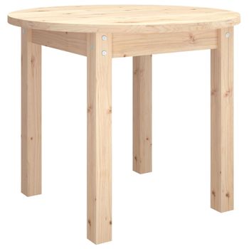 Mesa De Centro De Madera Maciza De Pino Ø 55x45 Cm