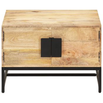 Mesa De Centro Madera Maciza De Mango 67x67x45 Cm