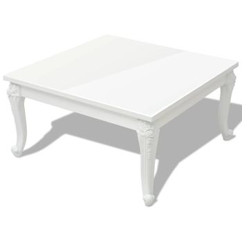 Mesa De Centro 80x80x42 Cm Blanco Brillante