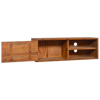 Mueble De Tv De Pared Madera Maciza De Teca 90x30x30 Cm