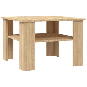 Mesa De Centro Madera Contrachapada Roble Sonoma 60x60x42 Cm