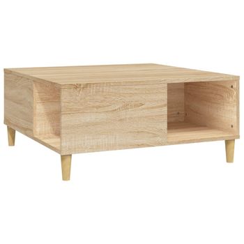 Mesa De Centro Madera Contrachapada Roble Sonoma 80x80x36,5 Cm