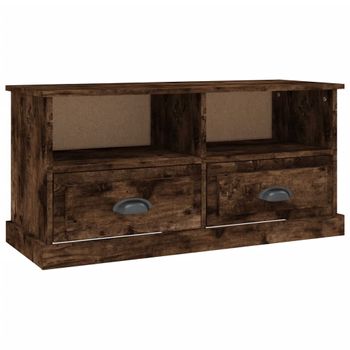 Mueble Para Tv Madera Contrachapada Roble Ahumado 93x35,5x45 Cm