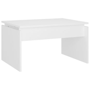 Mesa De Centro Madera Contrachapada Blanco 68x50x38 Cm