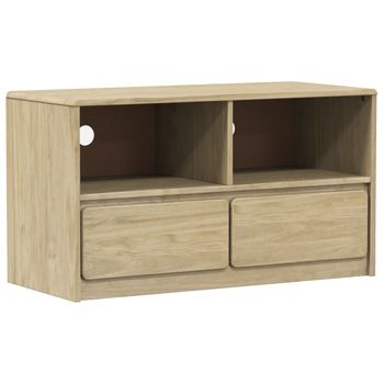 Mueble De Tv Sauda Madera Maciza Pino Color Roble 99x43x55 Cm