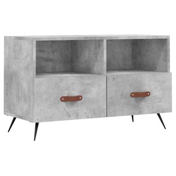 Mueble Para Tv Madera Contrachapada Gris Hormigón 80x36x50 Cm