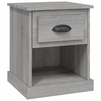 Mesita De Noche Madera Contrachapada Gris Sonoma 39x39x47,5 Cm