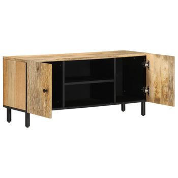 Mueble De Tv Madera Maciza De Mango 105x33x46 Cm