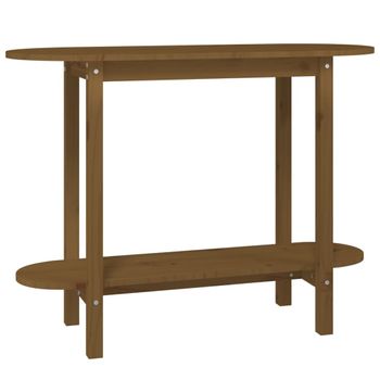 Mesa Consola De Madera Maciza De Pino Marrón Miel 110x40x80 Cm