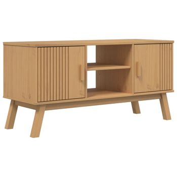 Mueble De Tv Olden Madera Maciza De Pino Marrón 114x43x57 Cm