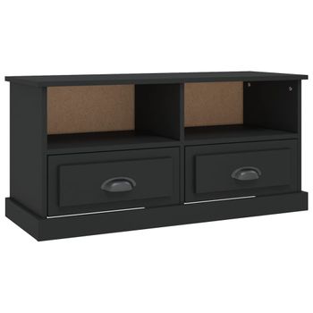 Mueble Para Tv Madera Contrachapada Negro 93x35,5x45 Cm