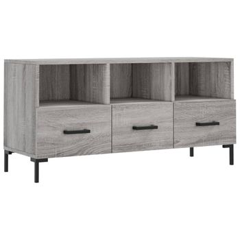 Mueble De Tv Madera De Ingeniería Gris Sonoma 102x36x50 Cm