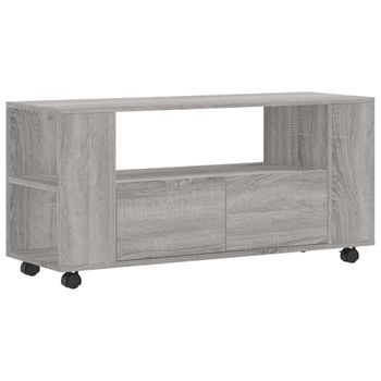 Mueble De Tv Madera De Ingeniería Gris Sonoma 102x34,5x43 Cm