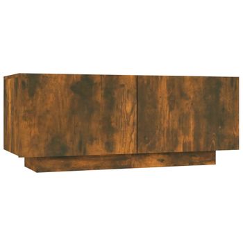 Mueble Para Tv Madera Contrachapada Roble Ahumado 100x35x40 Cm