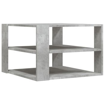 Mesa De Centro Madera Ingeniería Gris Hormigón 59,5x59,5x40 Cm