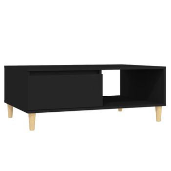 Mesa De Centro Madera Contrachapada Negro 90x60x35 Cm