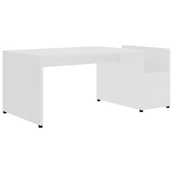 Mesa De Centro Madera Contrachapada Blanco 90x45x35 Cm