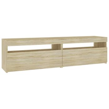 Muebles De Tv Con Luces Led 2 Unidades Roble Sonoma 75x35x40 Cm