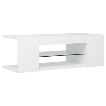 Mueble De Tv Con Luces Led Blanco 90x39x30 Cm