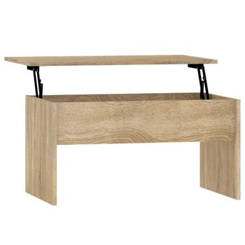 Mesa De Centro Madera Contrachapada Roble Sonoma 80x50,5x41,5cm