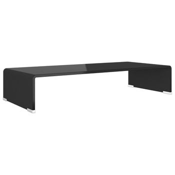 Soporte Para Tv/elevador Monitor Cristal Negro 70x30x13 Cm