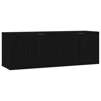 Muebles Para Tv De Pared 2 Unidades Negro 57x34,5x40 Cm