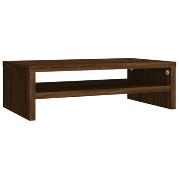 Soporte De Monitor Madera Contrachapada Roble Marrón 42x24x13cm