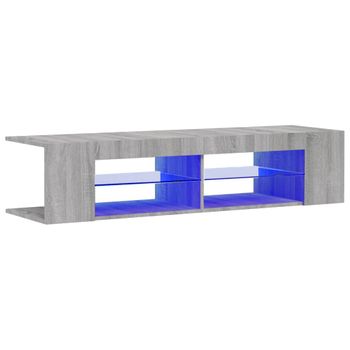 Mueble De Tv Con Luces Led Gris Sonoma 135x39x30 Cm